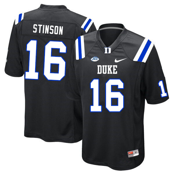 Men #16 Jaylen Stinson Duke Blue Devils College Football Jerseys Sale-Black